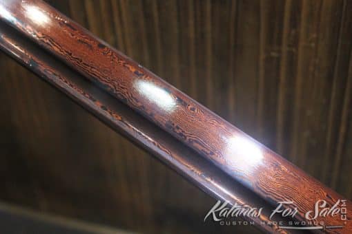 1095 Folded Carbon Steel Ninjato Hand Forged with Red blade - Image 8
