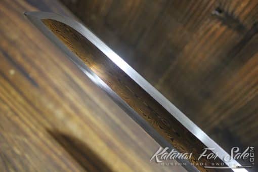 Hand Forged Ninja Sword Folded Steel Red blade Straight Ninjato - Image 10