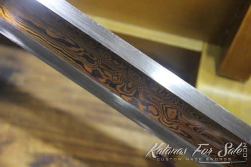 Hand Forged Ninja Sword Folded Steel Red blade Straight Ninjato - Image 6