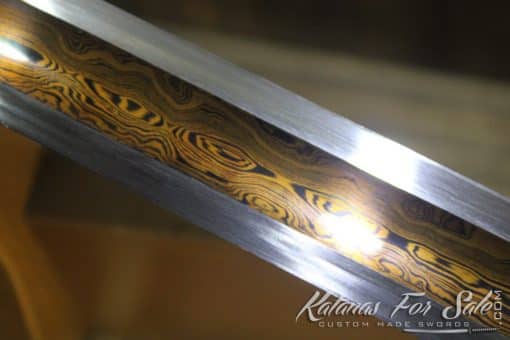 Hand Forged Ninja Sword Folded Steel Red blade Straight Ninjato - Image 7