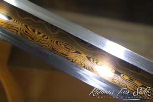 Hand Forged Ninja Sword Folded Steel Red blade Straight Ninjato - Image 8