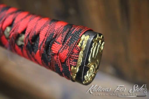 1095 Folded Carbon Steel Ninjato Hand Forged with Red blade - Image 12