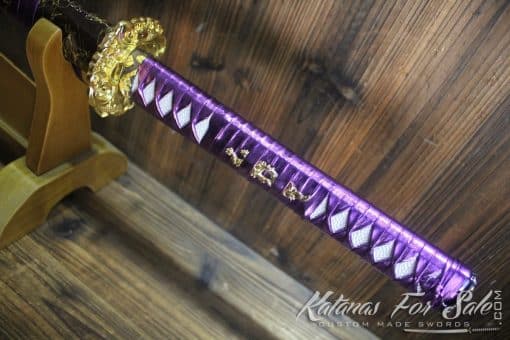 Hand Forged Ninja Sword Folded Steel Red blade Straight Ninjato - Image 12