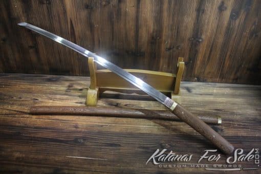 Japanese Shirasaya Katana 1060 Carbon Steel and Rosewood - Image 3