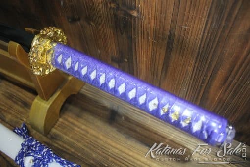 Hand Forged T10 Clay Tempered Steel Blue Katana Blade  - Image 6
