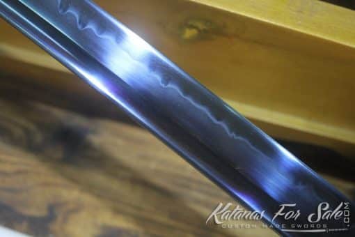Hand Forged T10 Clay Tempered Steel Blue Katana Blade  - Image 9