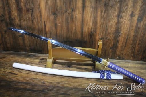 Hand Forged T10 Clay Tempered Steel Blue Katana Blade  - Image 13