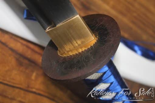 Hand Forged Japanese Katana 1060 Carbon Steel with Iron Tsuba - Image 12