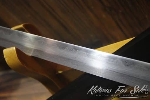 Japanese Hand Forged Straight T10 Folded Clay Tempered Black Shirasaya Sword - Image 3
