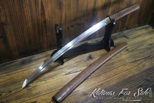 Shirasaya Wakizashi Hand Forged T10 Clay Tempered Steel - Image 6