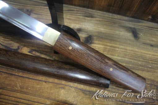 1060 Hand Forged Steel Straight Rosewood Shirasaya Wakizashi - Image 5