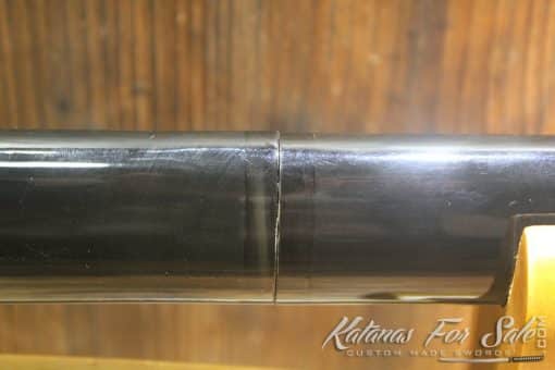 Japanese Hand Forged Straight T10 Folded Clay Tempered Black Shirasaya Sword - Image 7