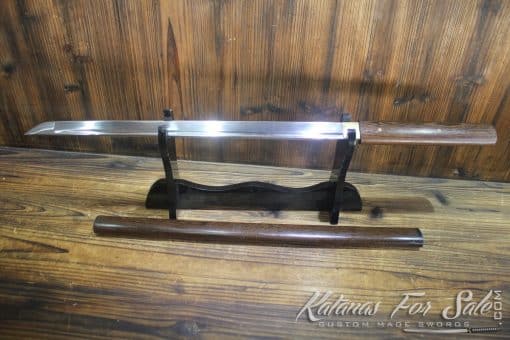1060 Hand Forged Steel Straight Rosewood Shirasaya Wakizashi - Image 11