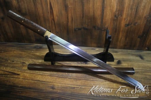 1060 Hand Forged Steel Straight Rosewood Shirasaya Wakizashi - Image 10