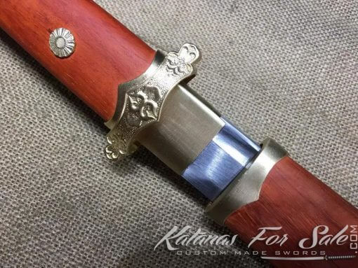 9260 Spring Steel Tachi Sword with Redwood Saya - Image 3