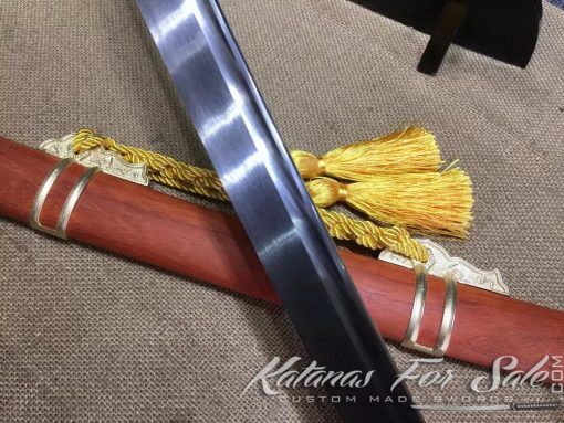 9260 Spring Steel Tachi Sword with Redwood Saya - Image 4