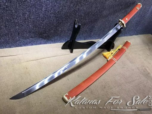 9260 Spring Steel Tachi Sword with Redwood Saya
