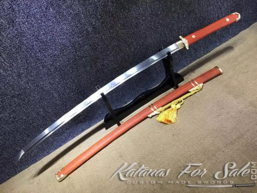 9260 Spring Steel Tachi Sword with Redwood Saya - Image 10