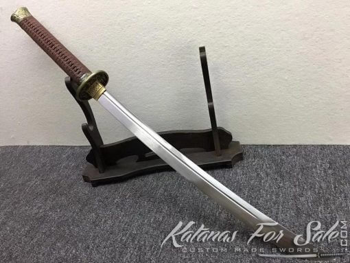 1060 Folded Steel Chinese Broadsword with Ebony Wood Scabbard - Image 3
