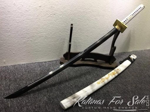 Diffrentially Hardened T10 Steel Black Blade Katana - Image 2