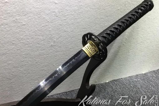 Black Blade Katana T10 Clay Tempered Steel with Hadori Polish