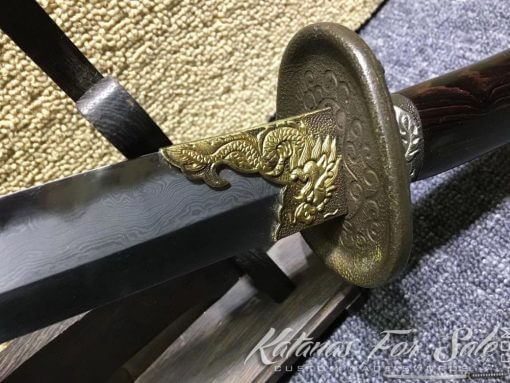 Dao Sword T10 Folded Clay Tempered Steel with Hadori Polish - Image 6