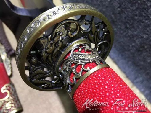 Chinese Dao Sword T10 Folded Clay Tempered steel with Hadori Polish - Image 3