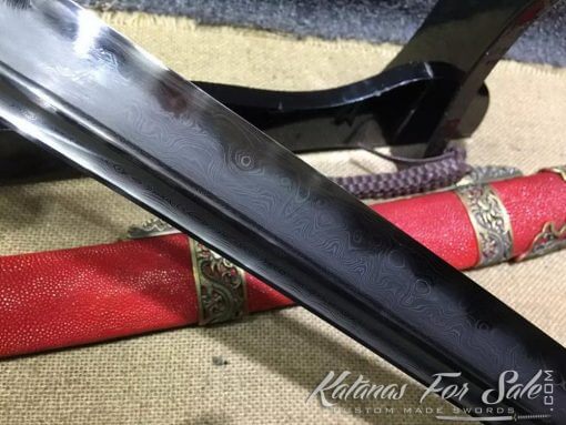 Chinese Dao Sword T10 Folded Clay Tempered steel with Hadori Polish - Image 4