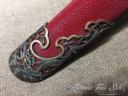 Chinese Dao Sword T10 Folded Clay Tempered steel with Hadori Polish - Image 7