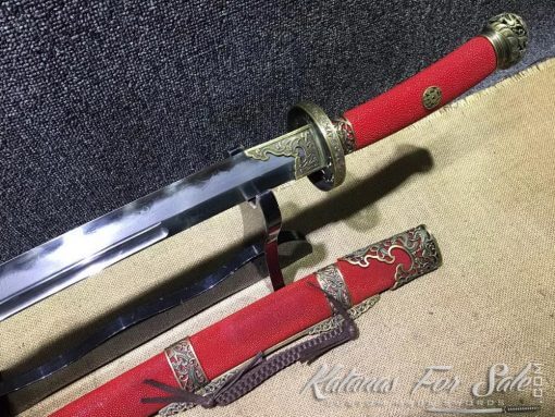 Chinese Dao Sword T10 Folded Clay Tempered steel with Hadori Polish - Image 9