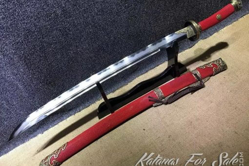 Chinese Dao Sword T10 Folded Clay Tempered steel with Hadori Polish