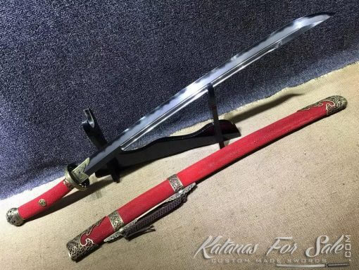 Chinese Dao Sword T10 Folded Clay Tempered steel with Hadori Polish - Image 11