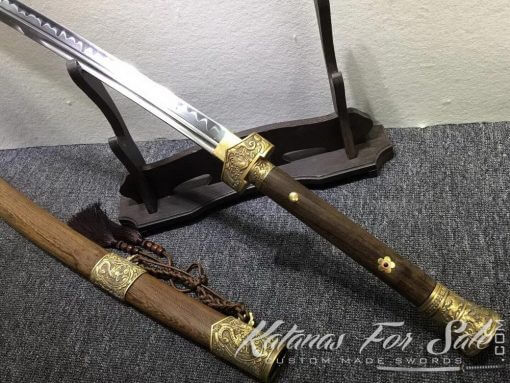 Chinese Dao Sword T10 Clay Tempered steel with Rosewood - Image 7