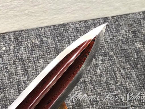 T10 Folded Steel with Red Acid Short Jian Sword - Image 6
