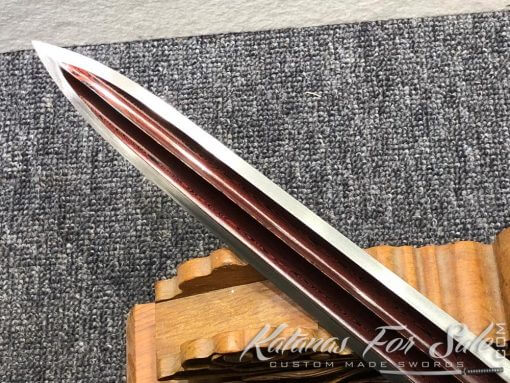 T10 Folded Steel with Red Acid Short Jian Sword - Image 10