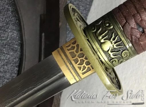 1060 Folded Steel Chinese Broadsword with Ebony Wood Scabbard - Image 8