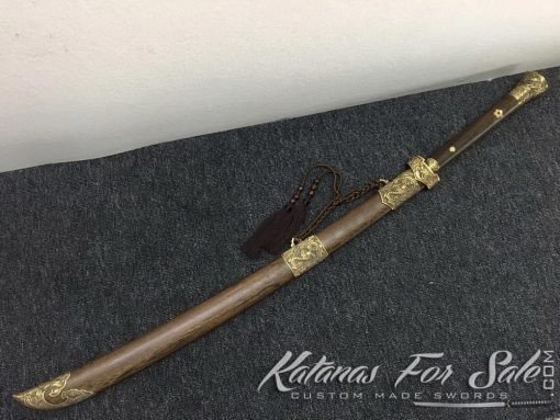 Chinese Dao Sword T10 Clay Tempered steel with Rosewood - Image 6