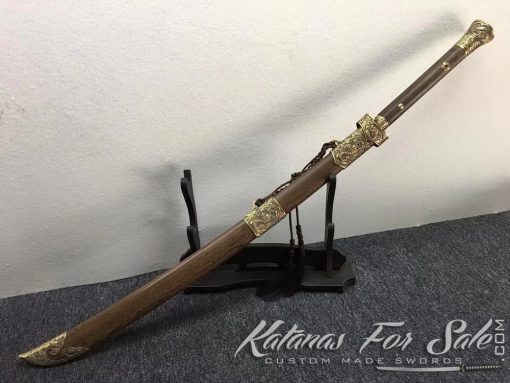Chinese Dao Sword T10 Clay Tempered steel with Rosewood - Image 2