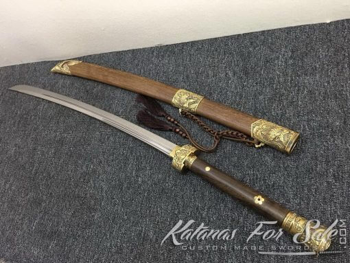 Chinese Dao Sword T10 Clay Tempered steel with Rosewood - Image 4