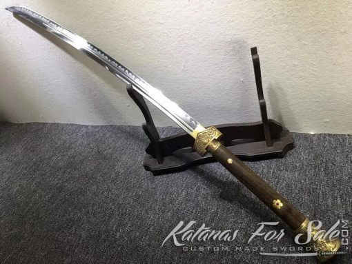 Chinese Dao Sword T10 Clay Tempered steel with Rosewood