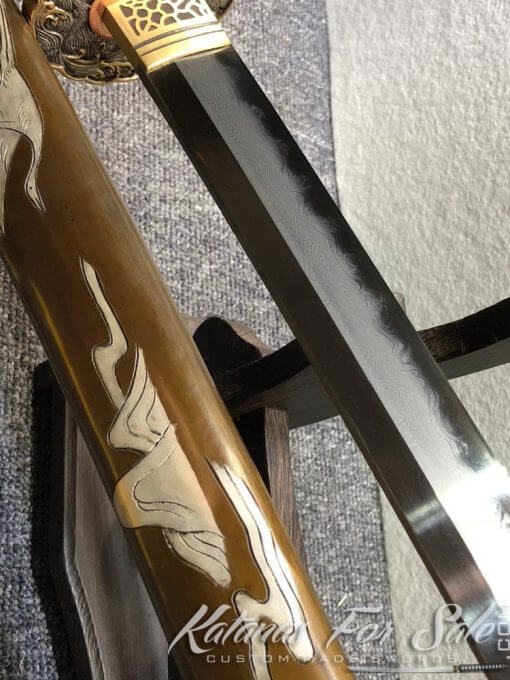 Battle Ready Katana T10 Folded Clay Tempered Steel with Hadori Polish - Image 13