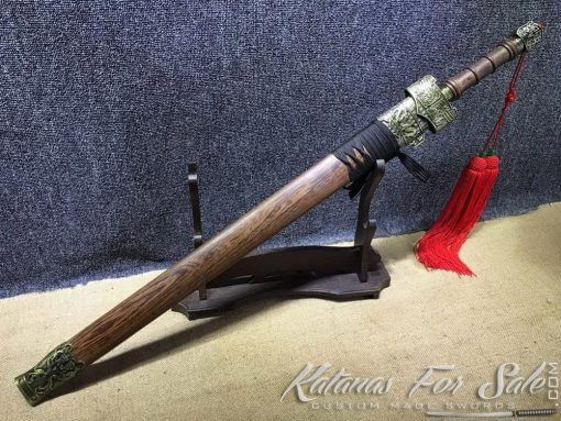 1060 Carbon Steel Chinese Jian with Rosewood Scabbard - Image 2
