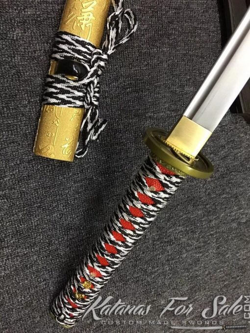 1060 Carbon Steel Katana Sword with Golden Saya - Image 5