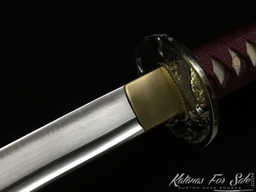 1060 Carbon Steel Katana Black and White Leopard Resin Saya - Image 2