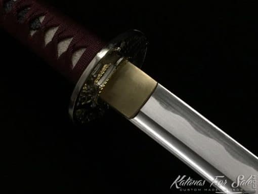 1060 Carbon Steel Katana Black and White Leopard Resin Saya - Image 8