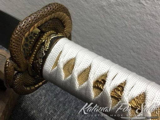 Handmade Wakizashi Sword T10 Folded Clay Tempered Steel - Image 4