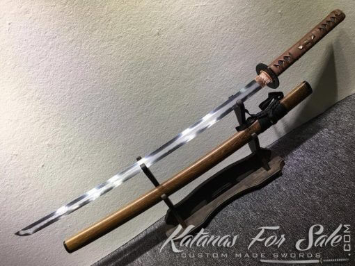Samurai Katana Sword T10 Folded Clay Tempered Steel with Feather Hadori Polish - Image 3