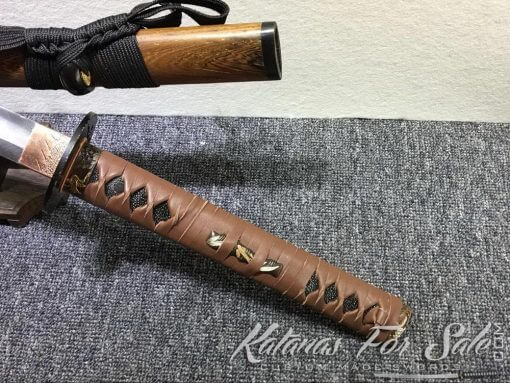 Samurai Katana Sword T10 Folded Clay Tempered Steel with Feather Hadori Polish - Image 7