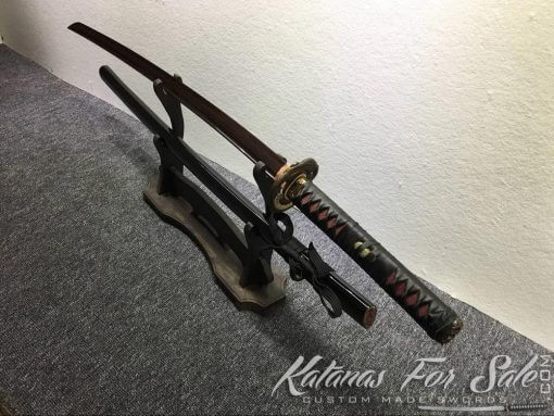T10 Folded Clay Tempered Red Blade Katana - Image 4