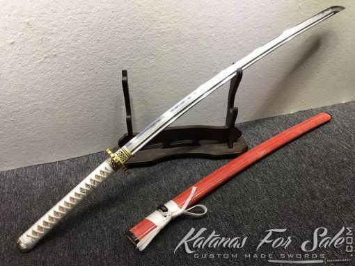Katana and Wakizashi Daisho T10 Folded Clay Tempered Steel with Hadori Polish - Image 8
